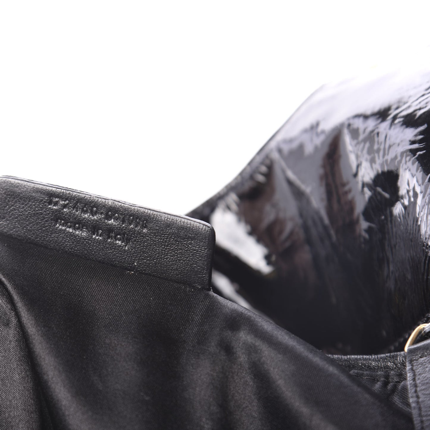 Patent Crocodile Embossed Tribute Tote Black