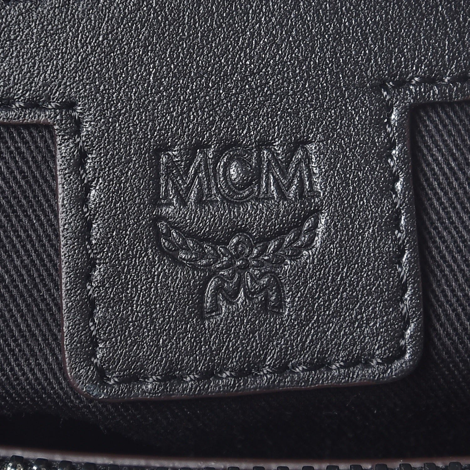 MCM Calfskin Ottomar Monogram Large Essential Tote Black 7 of 13