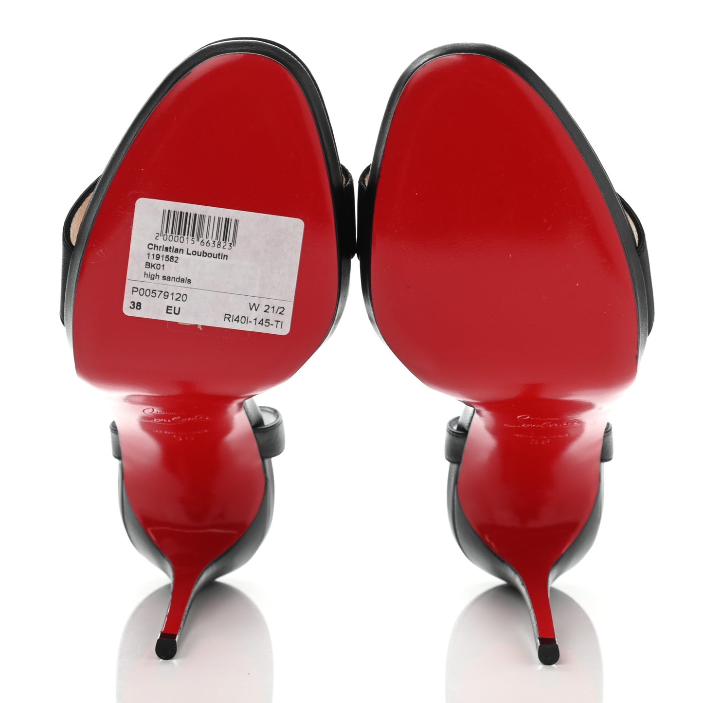 Nappa Loubi Queen 100 Sandals 38 Black