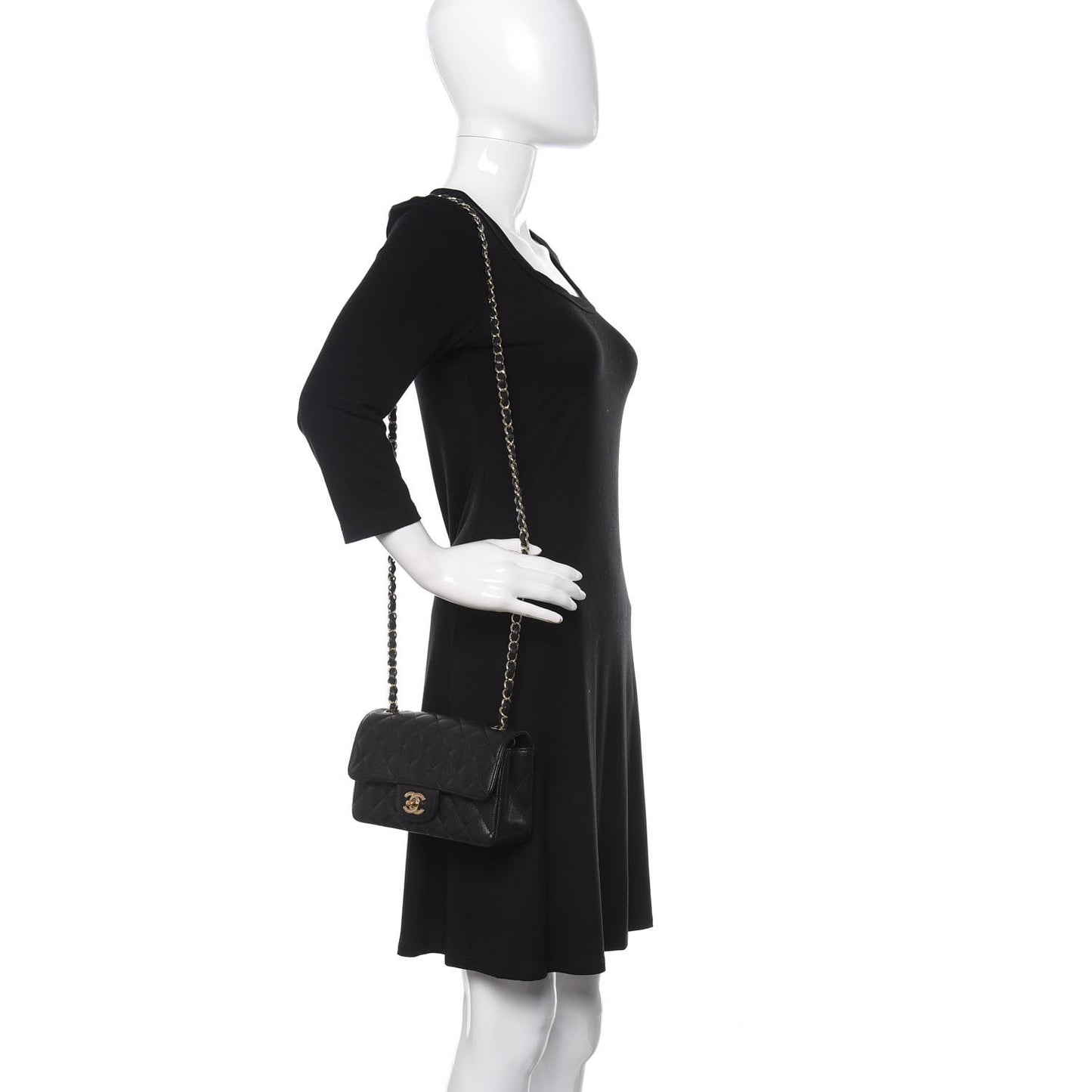 Caviar Quilted Mini Rectangular Flap Black