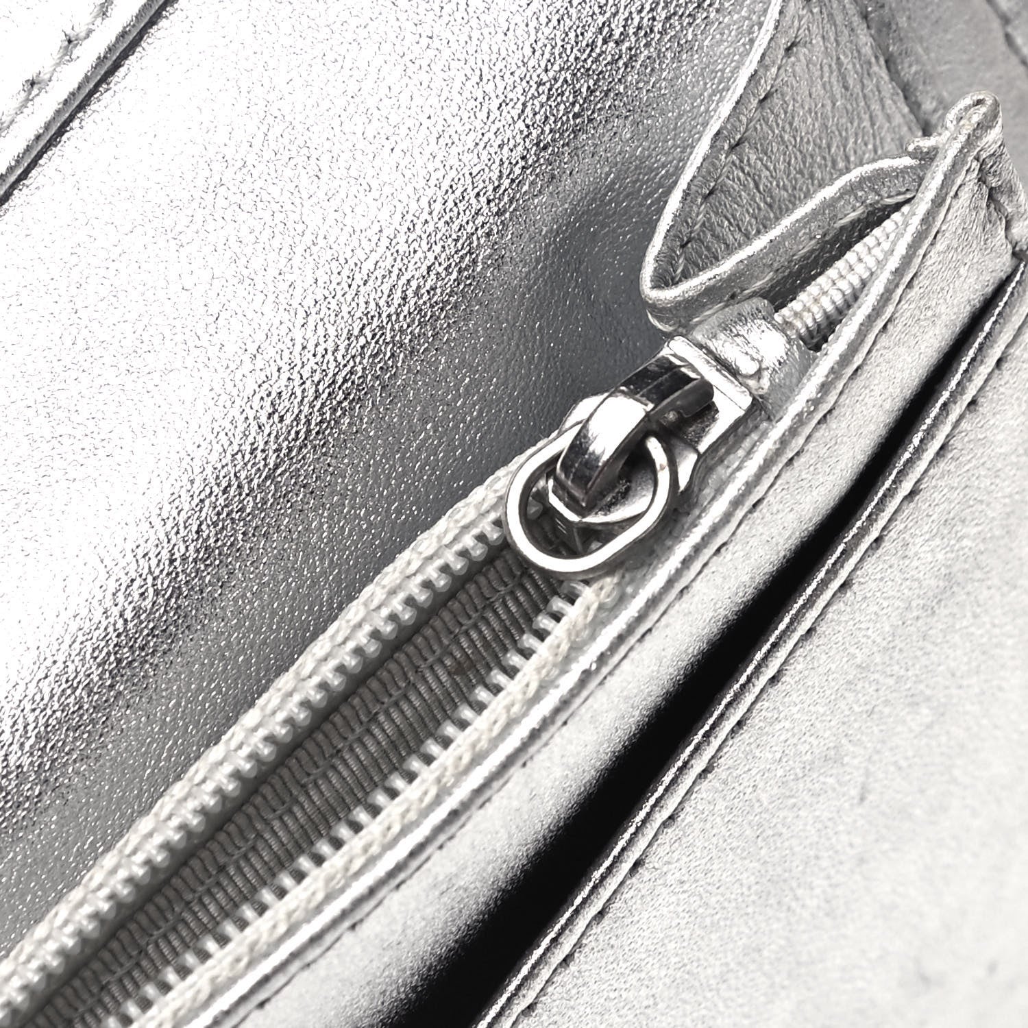 Chanel Metallic Calfskin Quilted Yen Wallet Dark Silver 12 of 12