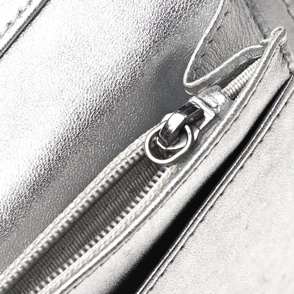 Chanel Metallic Calfskin Quilted Yen Wallet Dark Silver 12 of 12