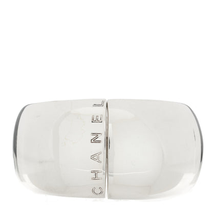 Chanel Sterling Silver Wide Logo Cuff Bracelet 1 of 3