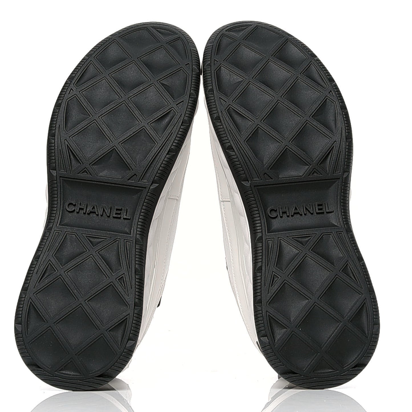 Velvet Calfskin Mixed Fibers CC Sneakers 39.5 Ivory Black