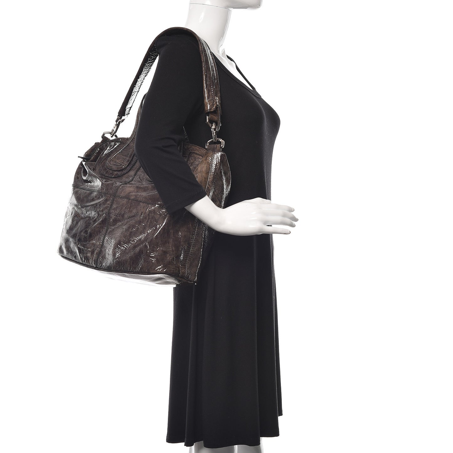 Crinkled Patent Medium Nightingale