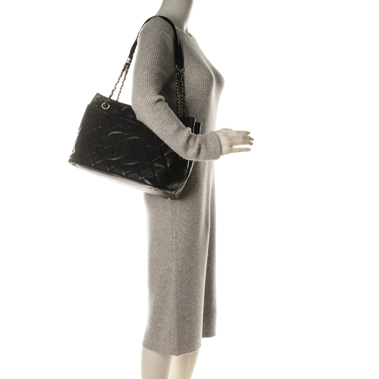 Chanel Caviar Quilted Timeless CC Soft Tote Black 2 of 7