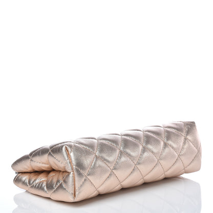 Chanel Metallic Lambskin Quilted Small Cosmetic Pouch Light Pink 4 of 9