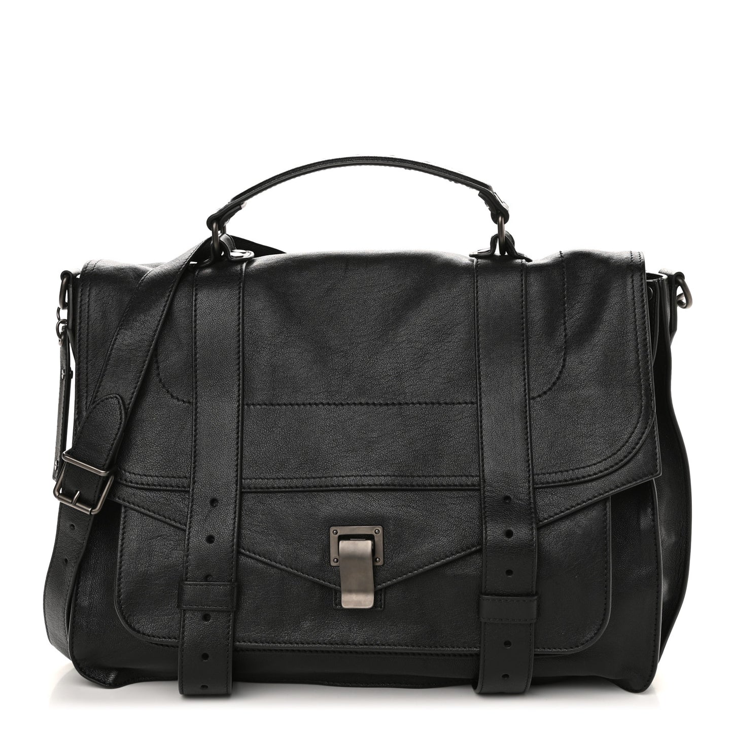 Lambskin PS1 Large Satchel Black