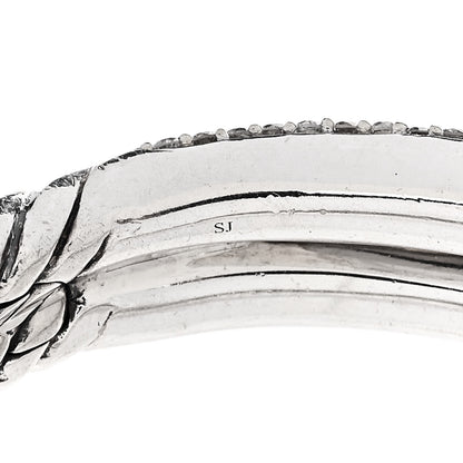 David Yurman Sterling Silver Diamond Pave 10mm Single Loop Labyrinth Bracelet 4 of 4