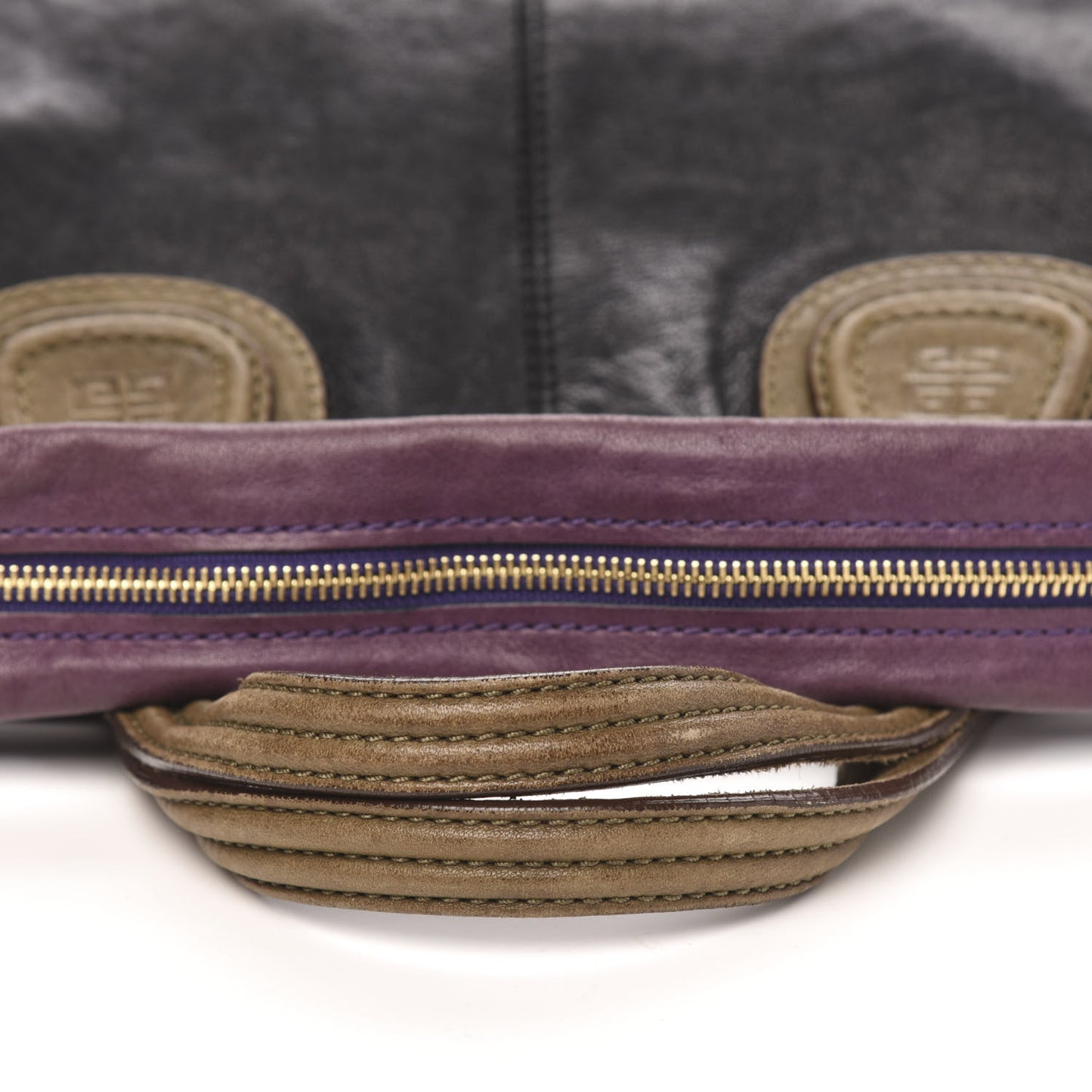 Lambskin Tri-Color North South Nightingale Black Gold Purple