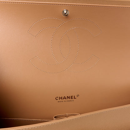 Chanel Caviar Quilted Maxi Double Flap Dark Beige 6 of 11