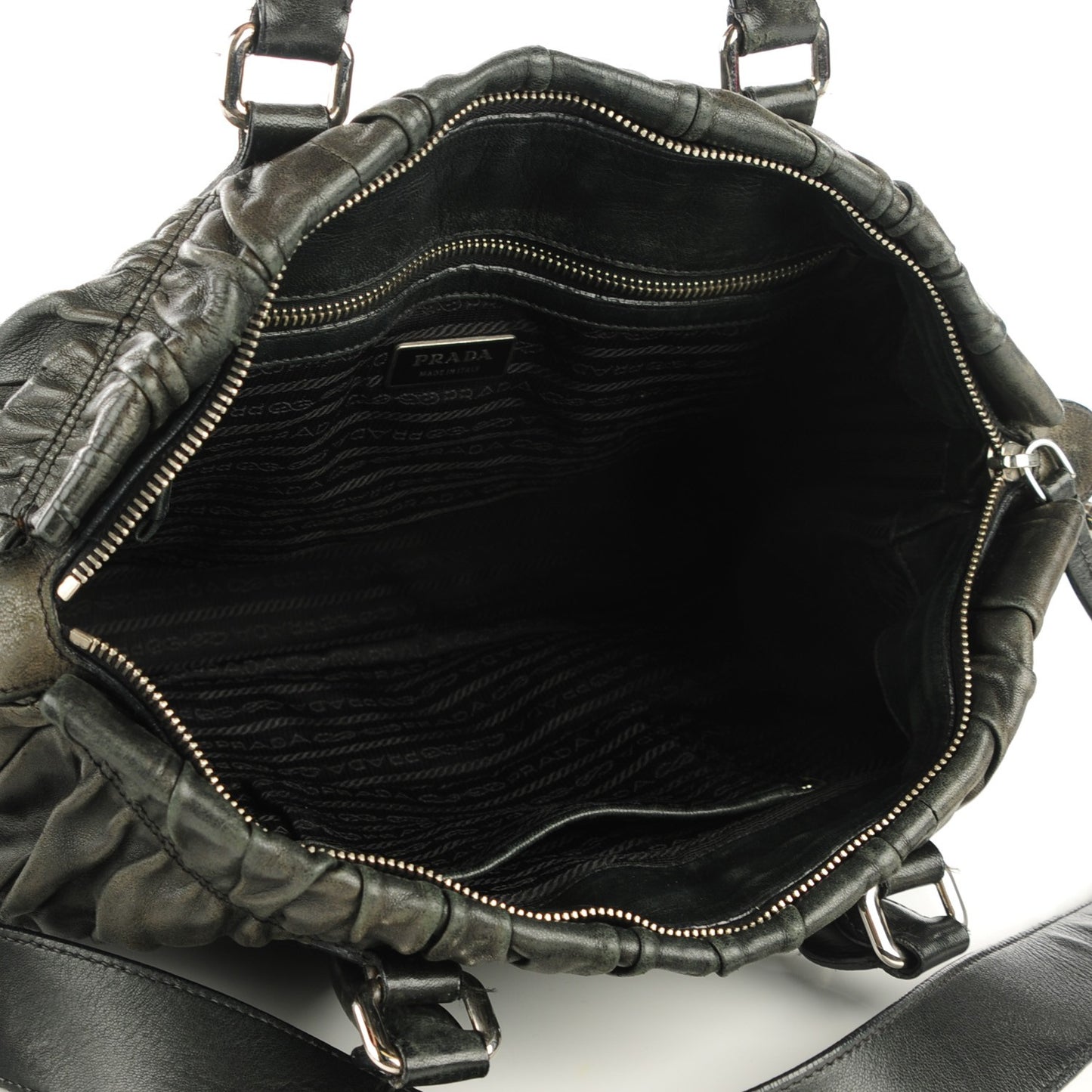 Nappa Gaufre Shoulder Bag Nero Black