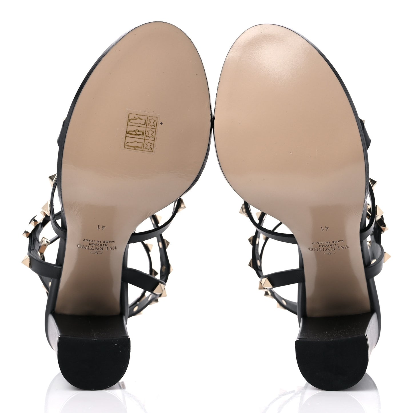 Calfskin Rockstud 90mm City Sandals 41 Black