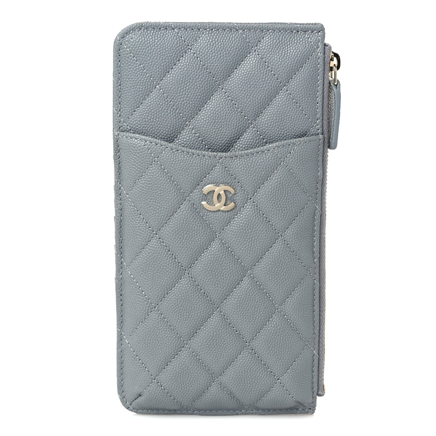 Caviar Quilted Classic iPhone Pouch Grey