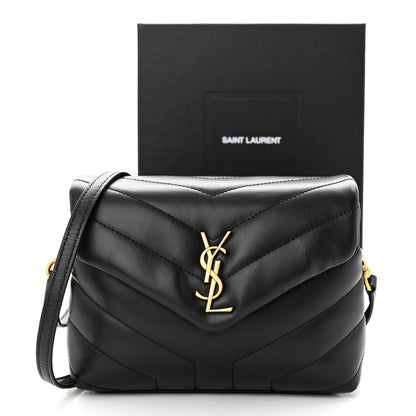 Saint Laurent Calfskin Y Quilted Monogram Toy Loulou Crossbody Bag Black 11 of 11