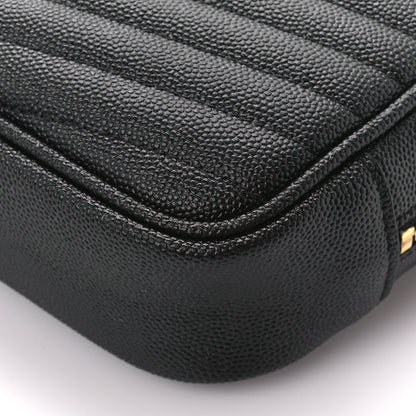 Saint Laurent Grain De Poudre Matelasse Monogram Mini Lou Camera Bag Black 10 of 11