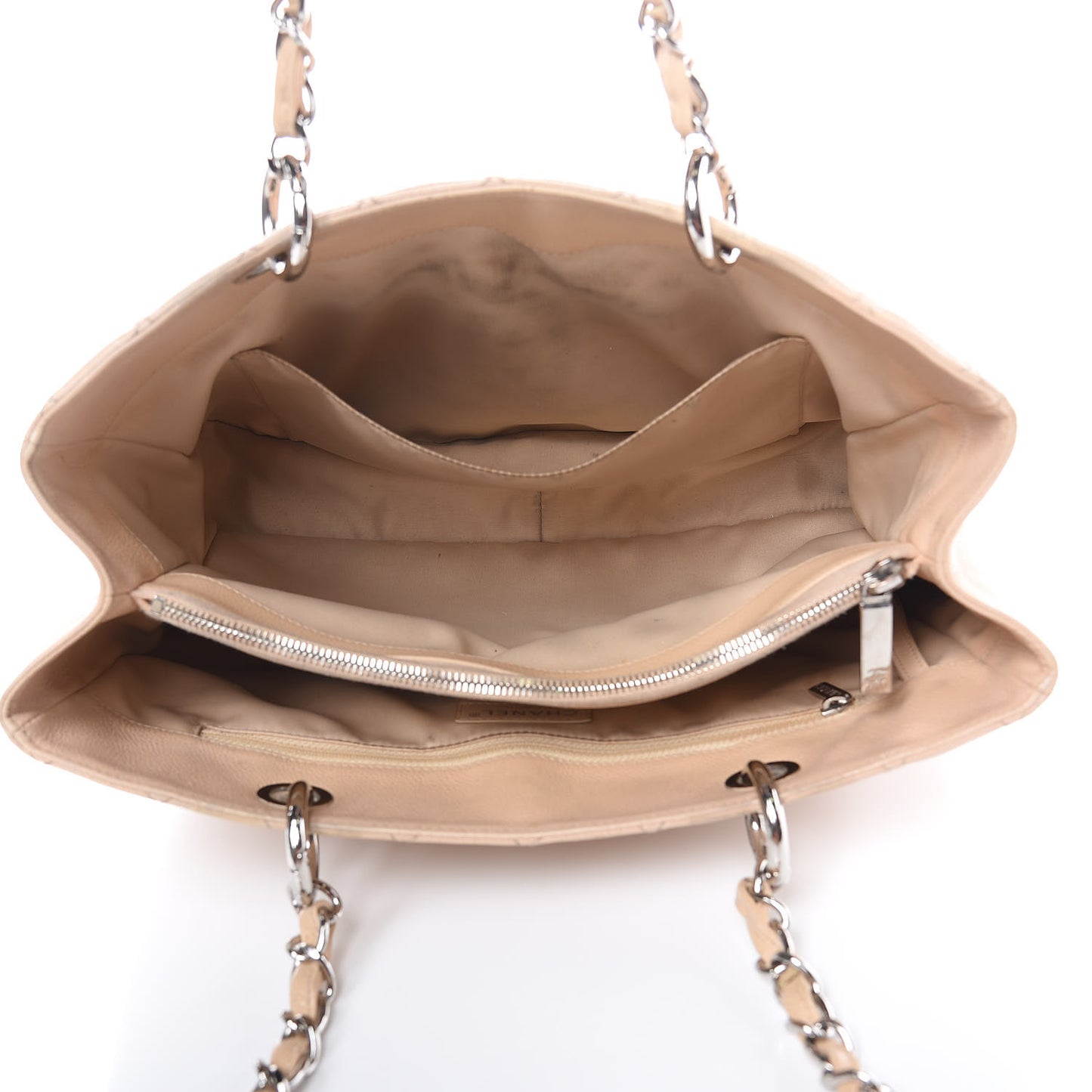 Caviar Quilted Grand Shopping Tote GST Beige Clair