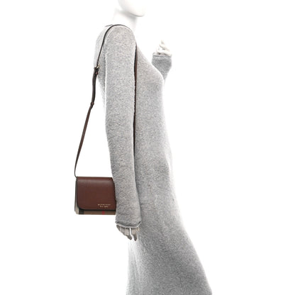 Burberry Derby Calfskin House Check Hampshire Crossbody Tan 2 of 9
