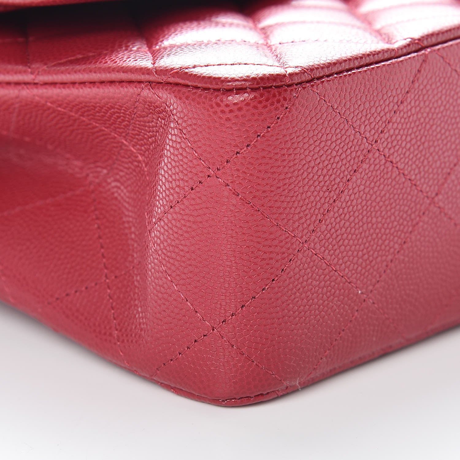 Chanel Caviar Quilted Medium Double Flap Dark Red 9 of 12