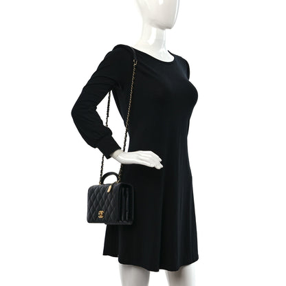 Chanel Caviar Quilted Mini Top Handle Flap Black 2 of 12