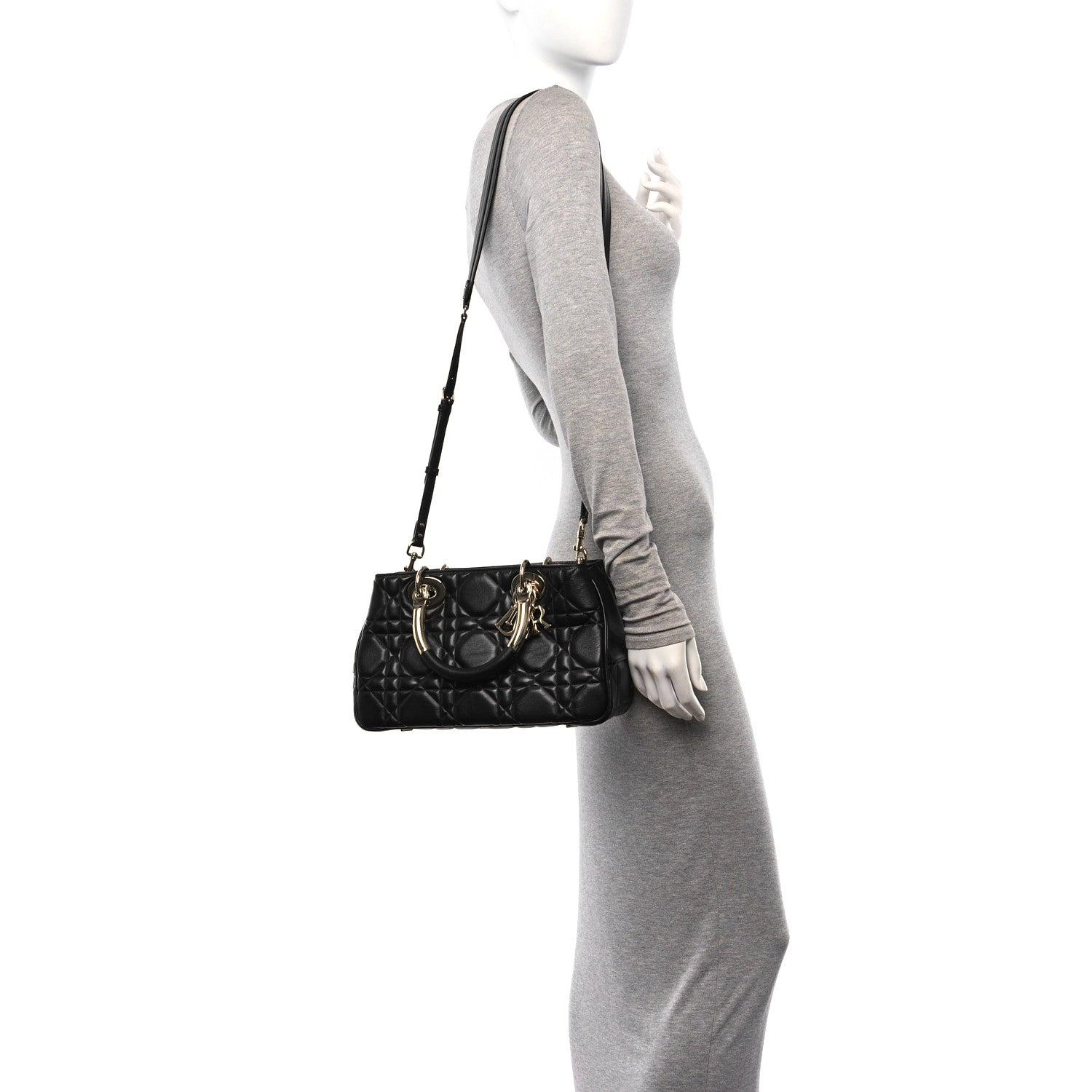 Christian Dior Calfskin Cannage Medium The Lady 95.22 Black 2 of 9