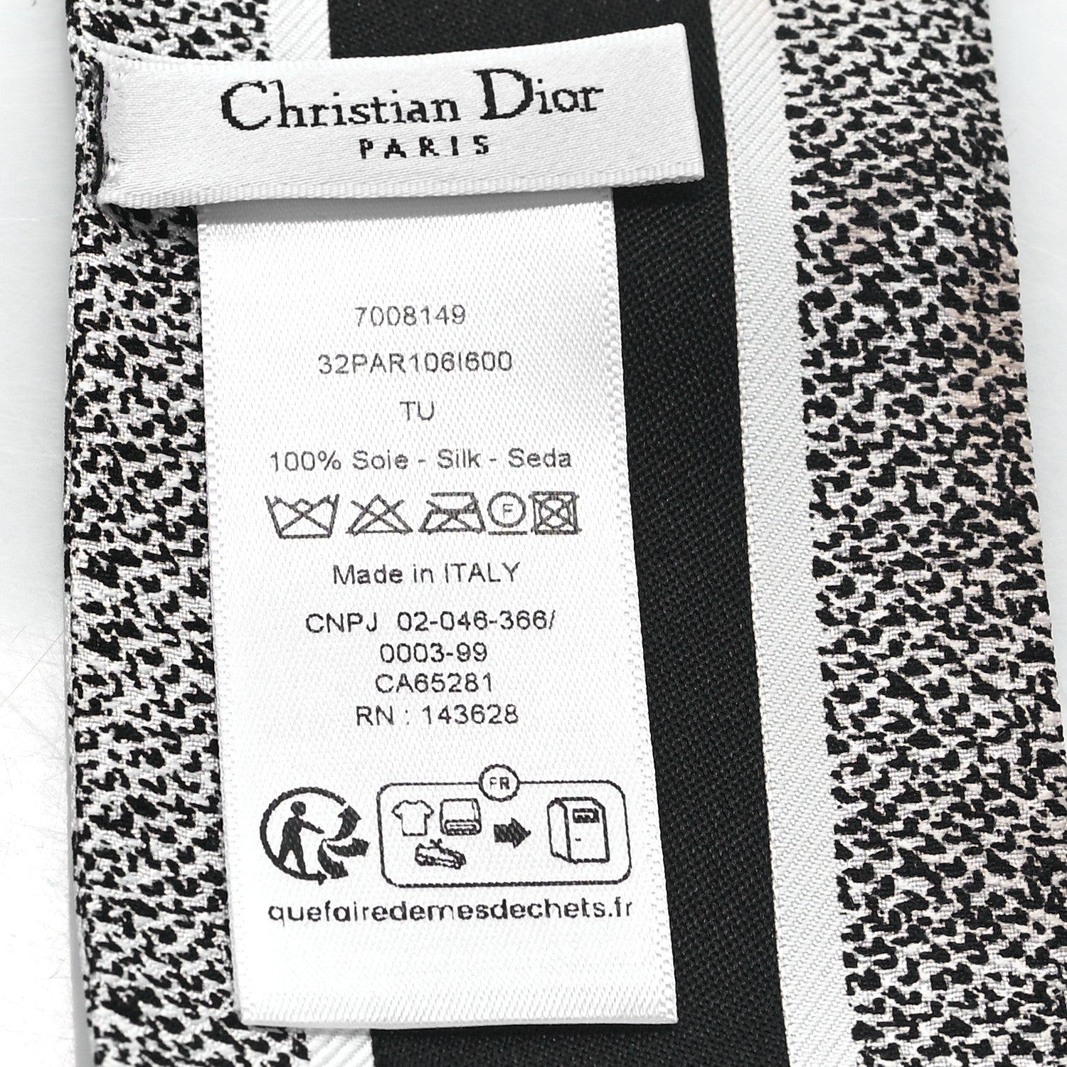 Christian Dior Silk Plan De Paris Mitzah Scarf White Black 3 of 5