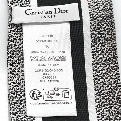Christian Dior Silk Plan De Paris Mitzah Scarf White Black 3 of 5