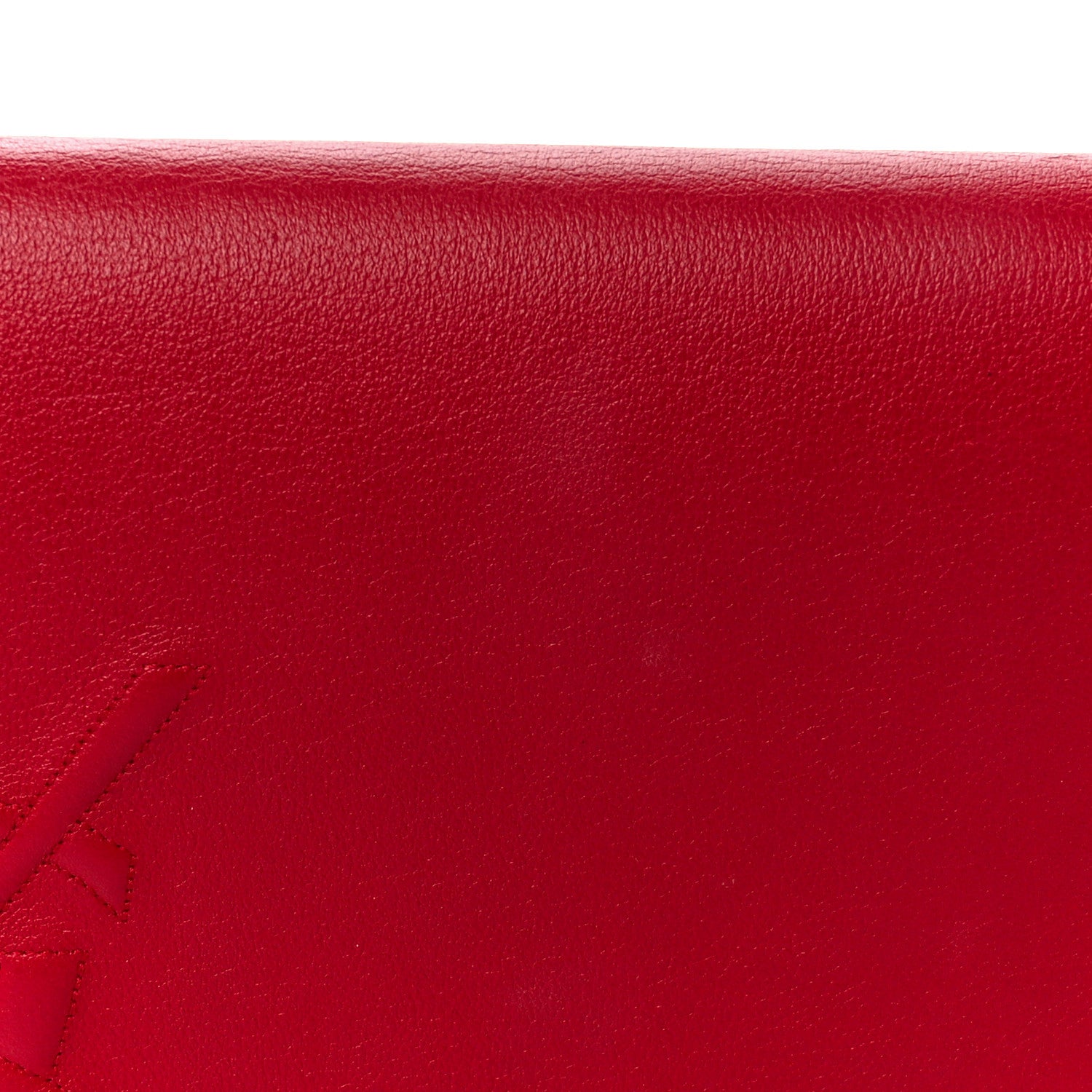 Saint Laurent Calfskin Monogram Large Belle De Jour Clutch Red 12 of 12