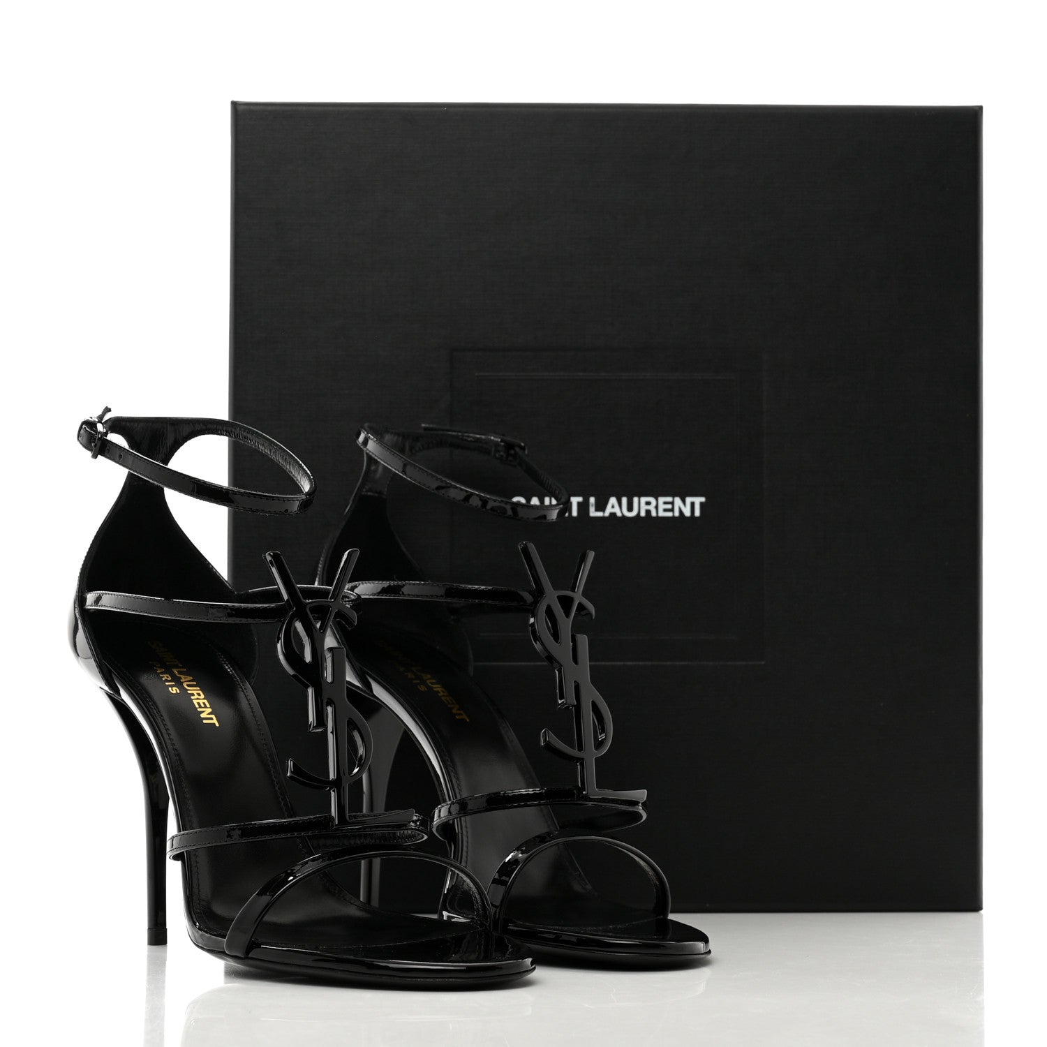 Saint Laurent Patent Cassandra 100 Sandals 39 Black 8 of 9