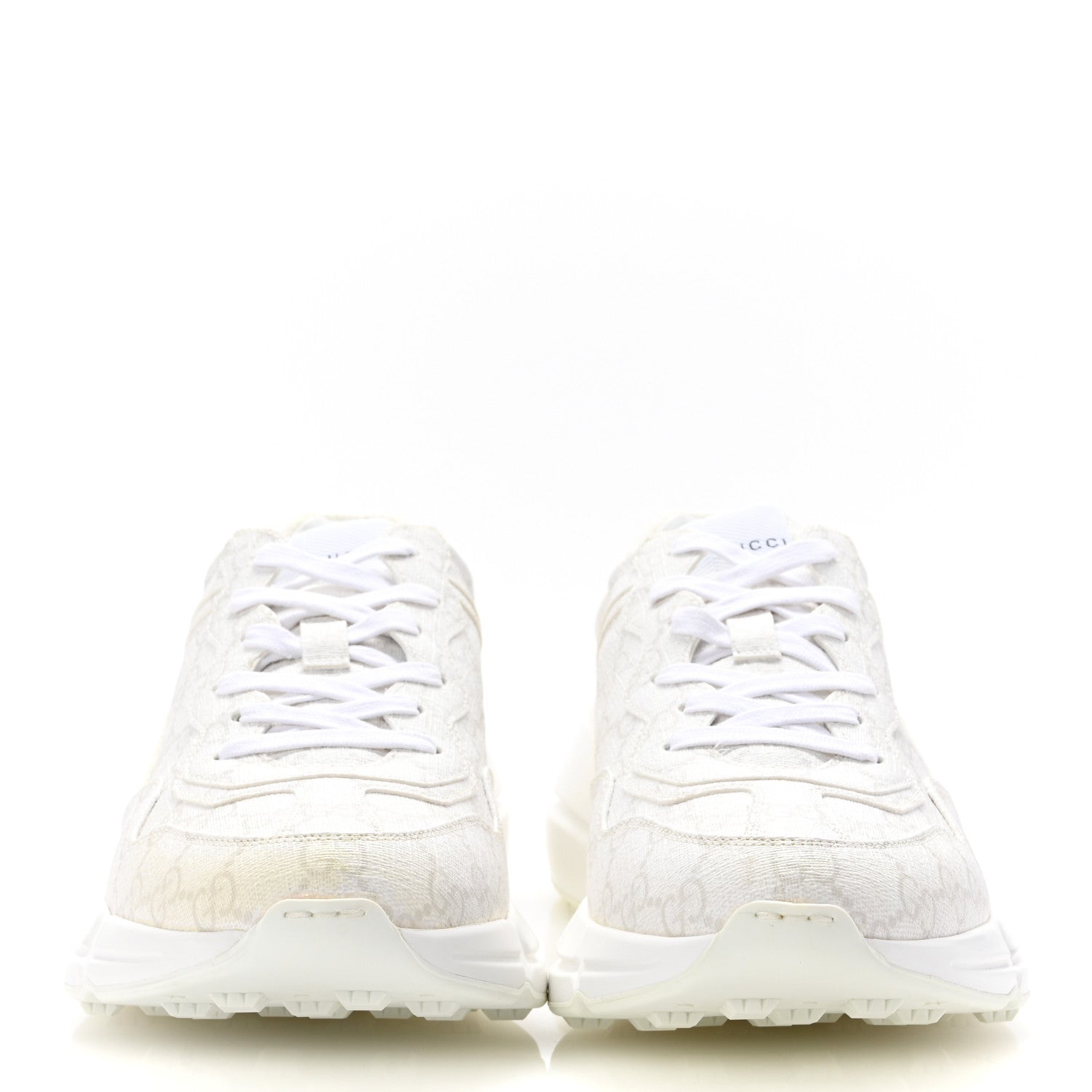 Gucci GG Supreme Monogram Mens Rhyton Sneakers 9 White 3 of 11