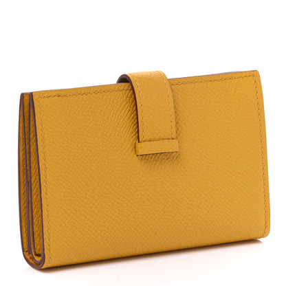 Hermes Epsom Bearn Card Holder Wallet Jaune Ambre 3 of 8