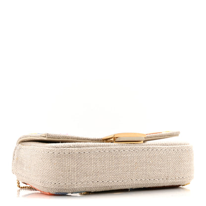 Fendi Kuban Canvas FF Embroidered Nano Baguette Charm Grezzo Multicolor 4 of 10