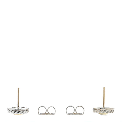 David Yurman Sterling Silver 14K Yellow Gold Amethyst Cookie Cable Earrings 3 of 4