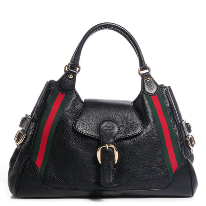 Gucci Leather Medium Web Heritage Shoulder Bag Black 1 of 7