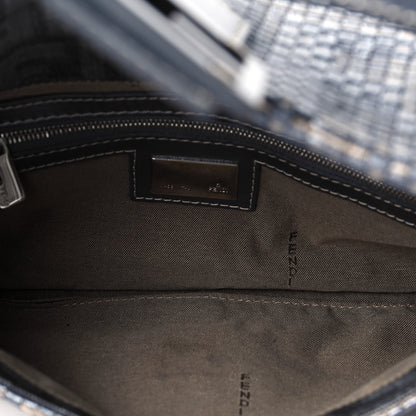 Fendi Metallic Lambskin Woven Baguette Grey 4 of 14