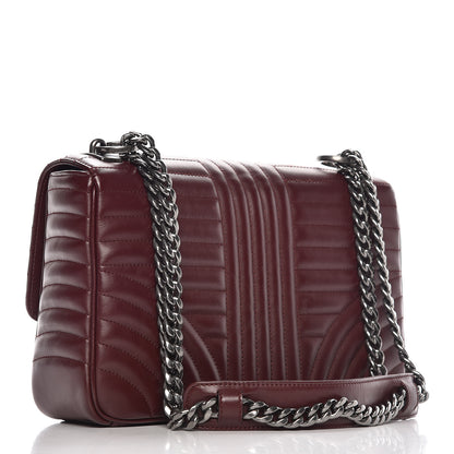 Prada Soft Calfskin Impunture Diagramme Large Chain Flap Shoulder Bag Granato 3 of 10