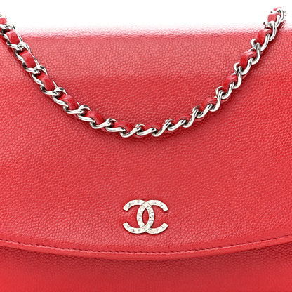 Chanel Caviar Sevruga Wallet on Chain WOC Red 8 of 14