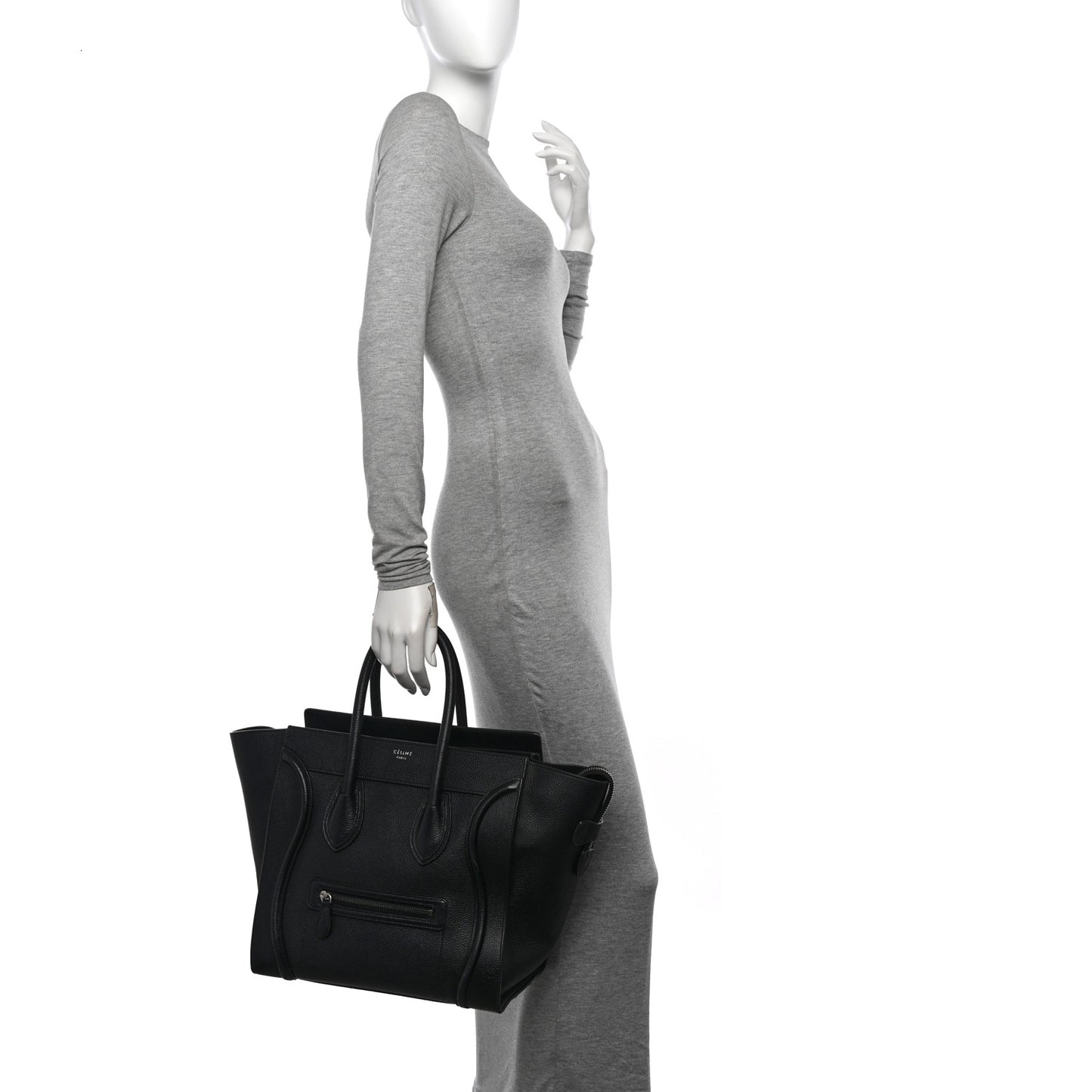 Drummed Calfskin Mini Luggage Black
