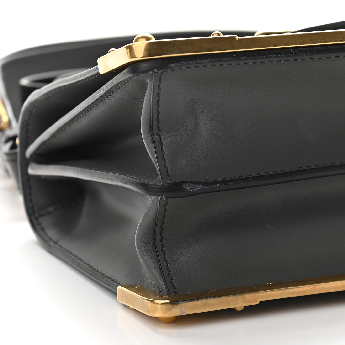City Calfskin Saffiano Cahier Bag Mercurio Black