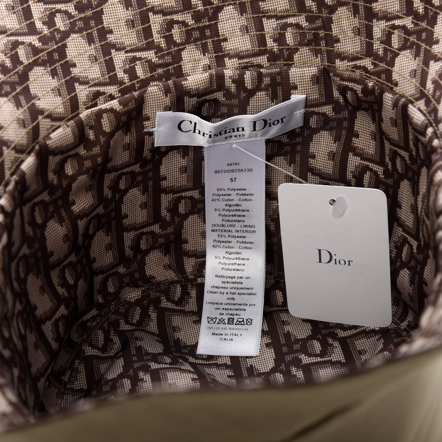 Polyester Cotton Oblique Teddy-D Brim Bucket Hat 57 Beige