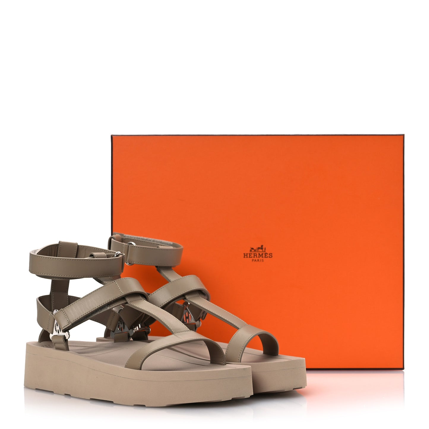 Calfskin Womens Enid Sandals 41 Argile