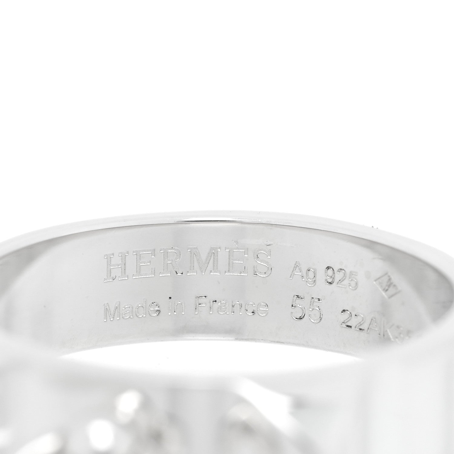 Hermes Sterling Silver PM Collier De Chien Ring 55 7.25 4 of 5