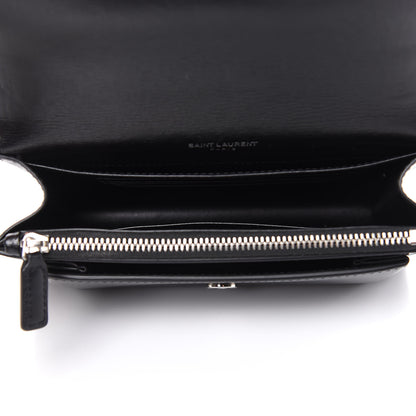 Saint Laurent Calfskin Monogram Sunset Chain Wallet Black 5 of 9