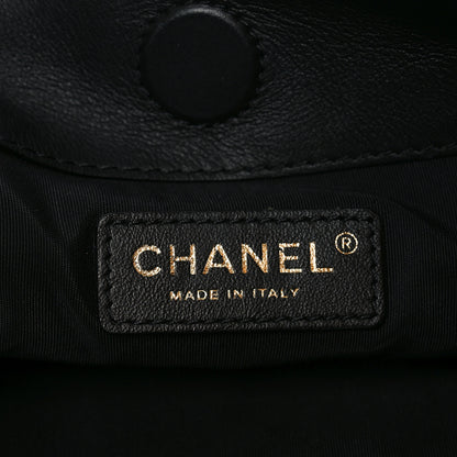 Chanel Calfskin Quilted Chain Flat Tote Black 6 of 10
