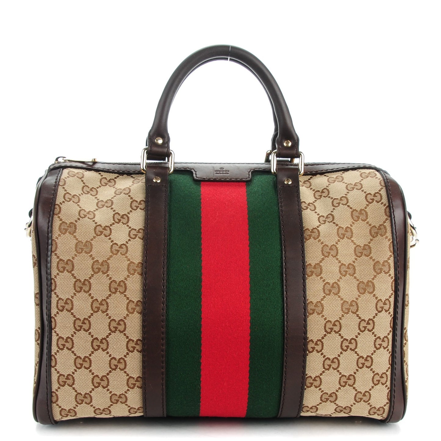 Monogram Vintage Web Medium Boston Dark Brown