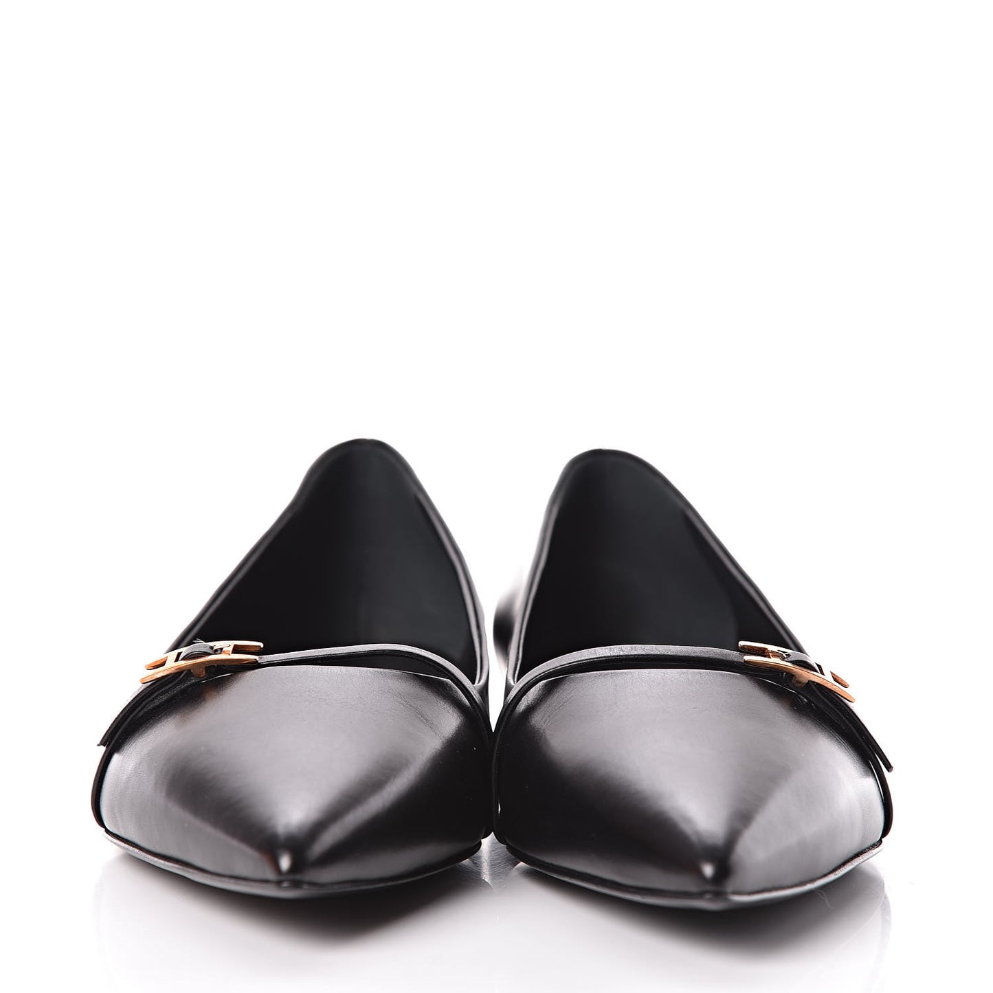 Calfskin Laura Ballerina Flats 39 Black
