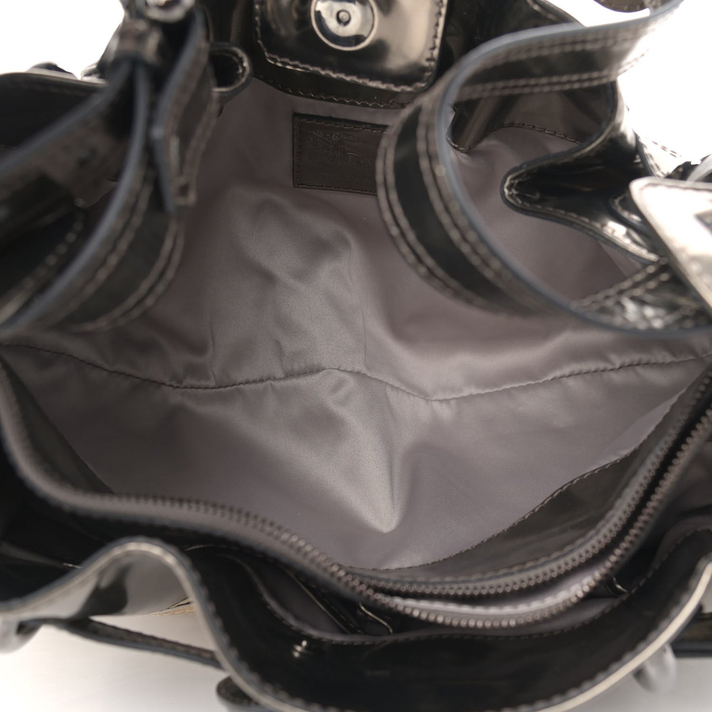 Metallic Patent House Check Sliced Beaton Pewter