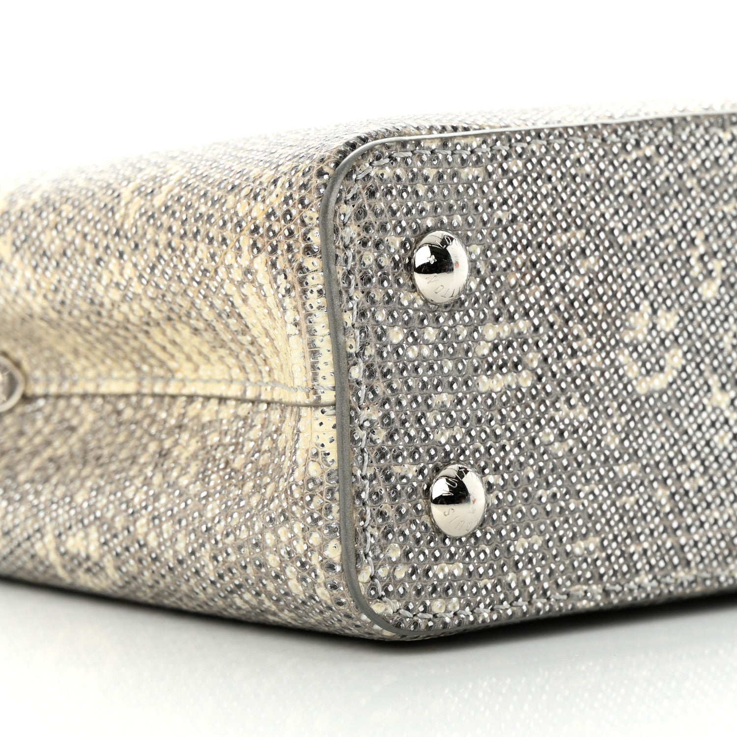 Louis Vuitton Lizard Mini Capucines Argento 10 of 16