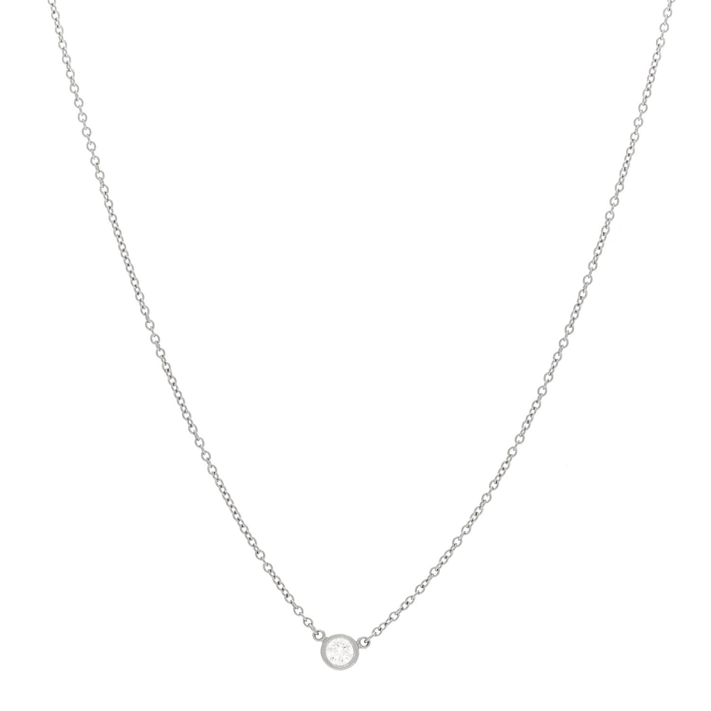 Platinum Diamond .12ct Elsa Peretti Diamonds by the Yard Pendant Necklace