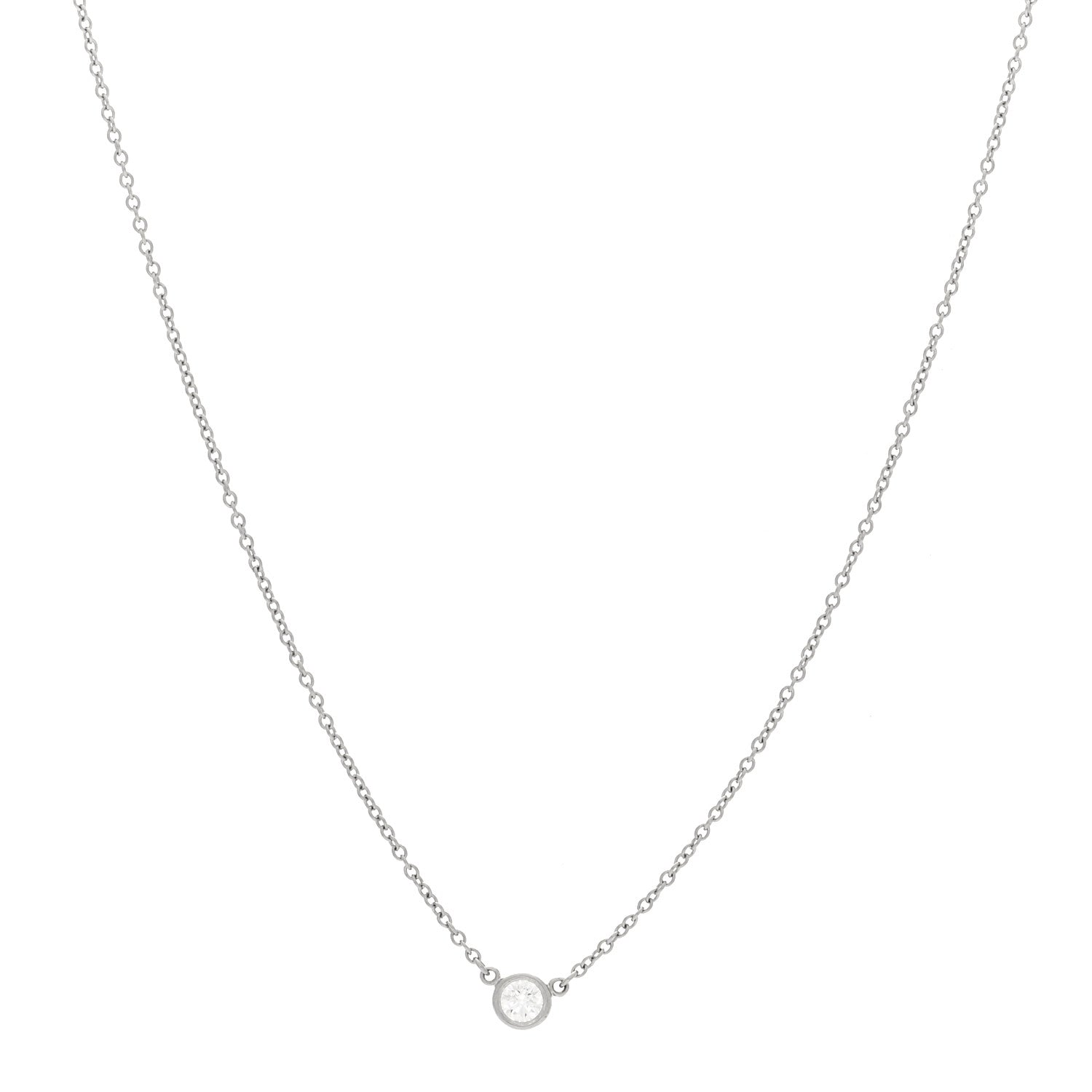 Tiffany Platinum Diamond .12ct Elsa Peretti Diamonds by the Yard Pendant Necklace 1 of 4